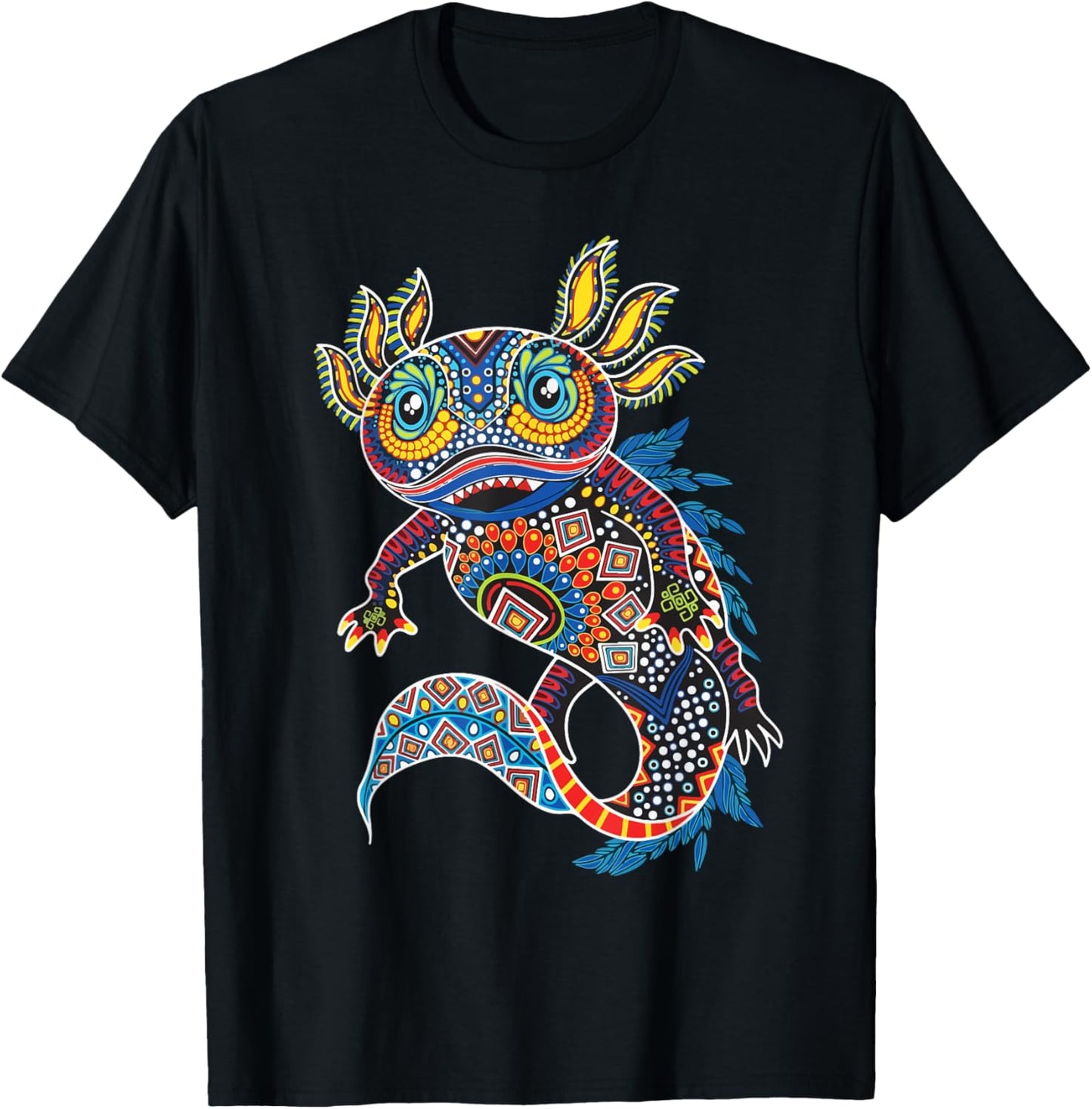Ambystoma Mexicanum Salamander Mexican Design Cute Axolotl T-Shirt - T-Shirt | Black