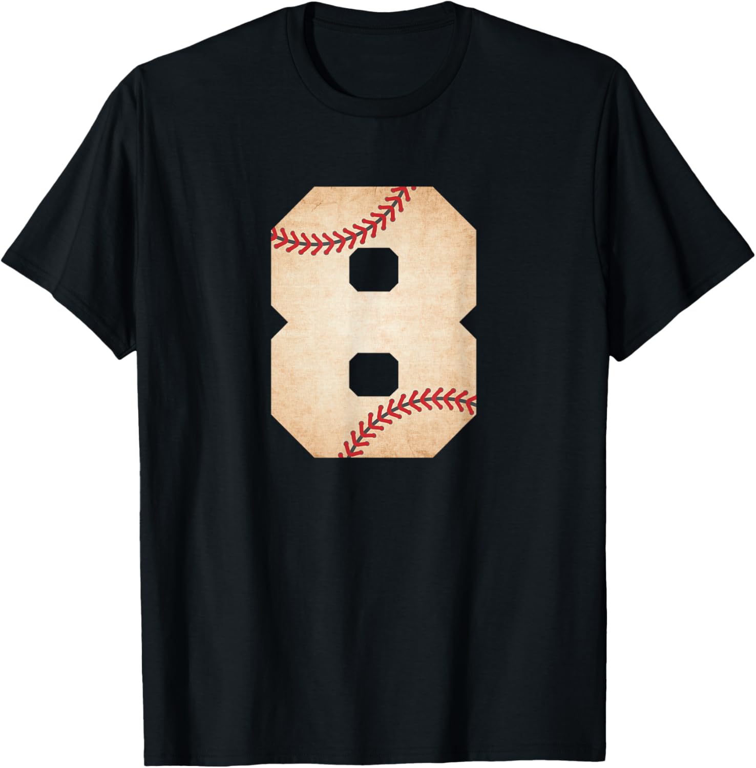 Baseball Number 8 Baseball Fan Mom T-Shirt - T-Shirt | Black