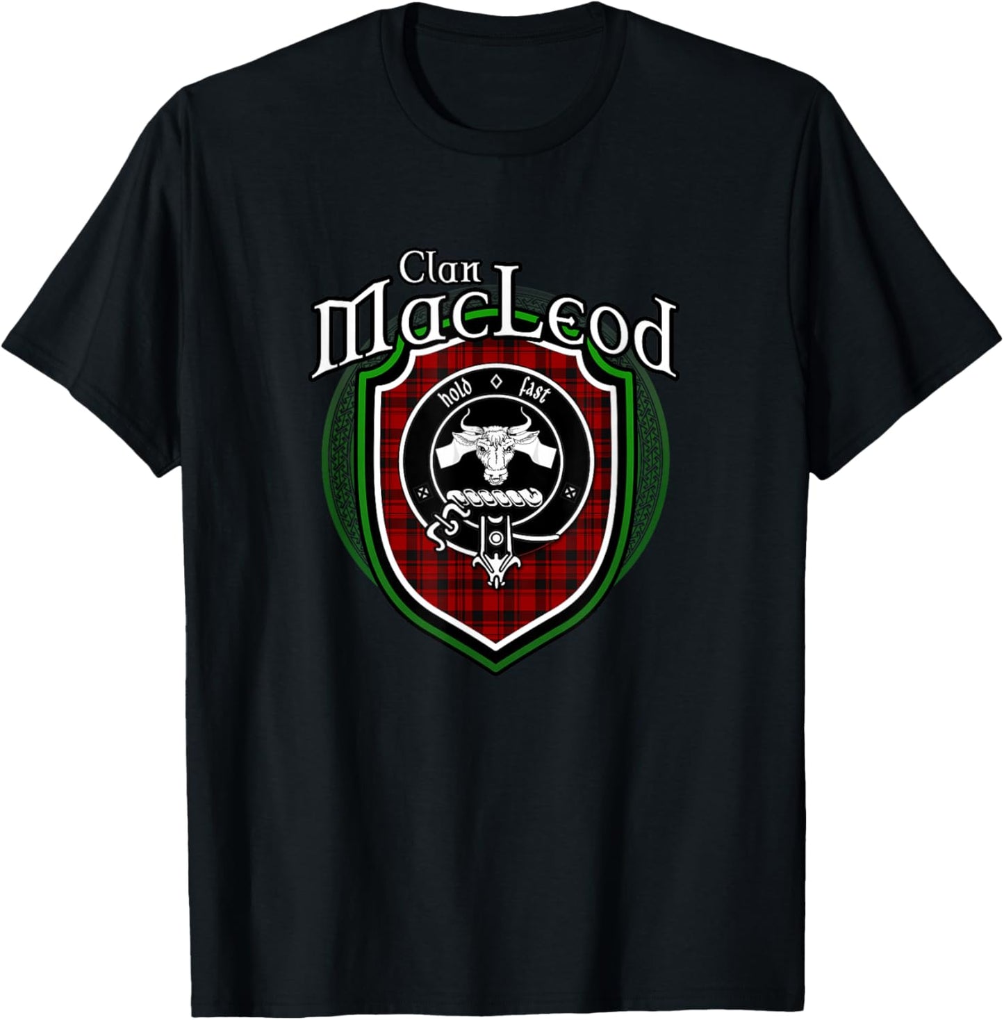 MacLeod Clan Crest | Scottish Clan MacLeod Family Badge T-Shirt - T-Shirt | Black