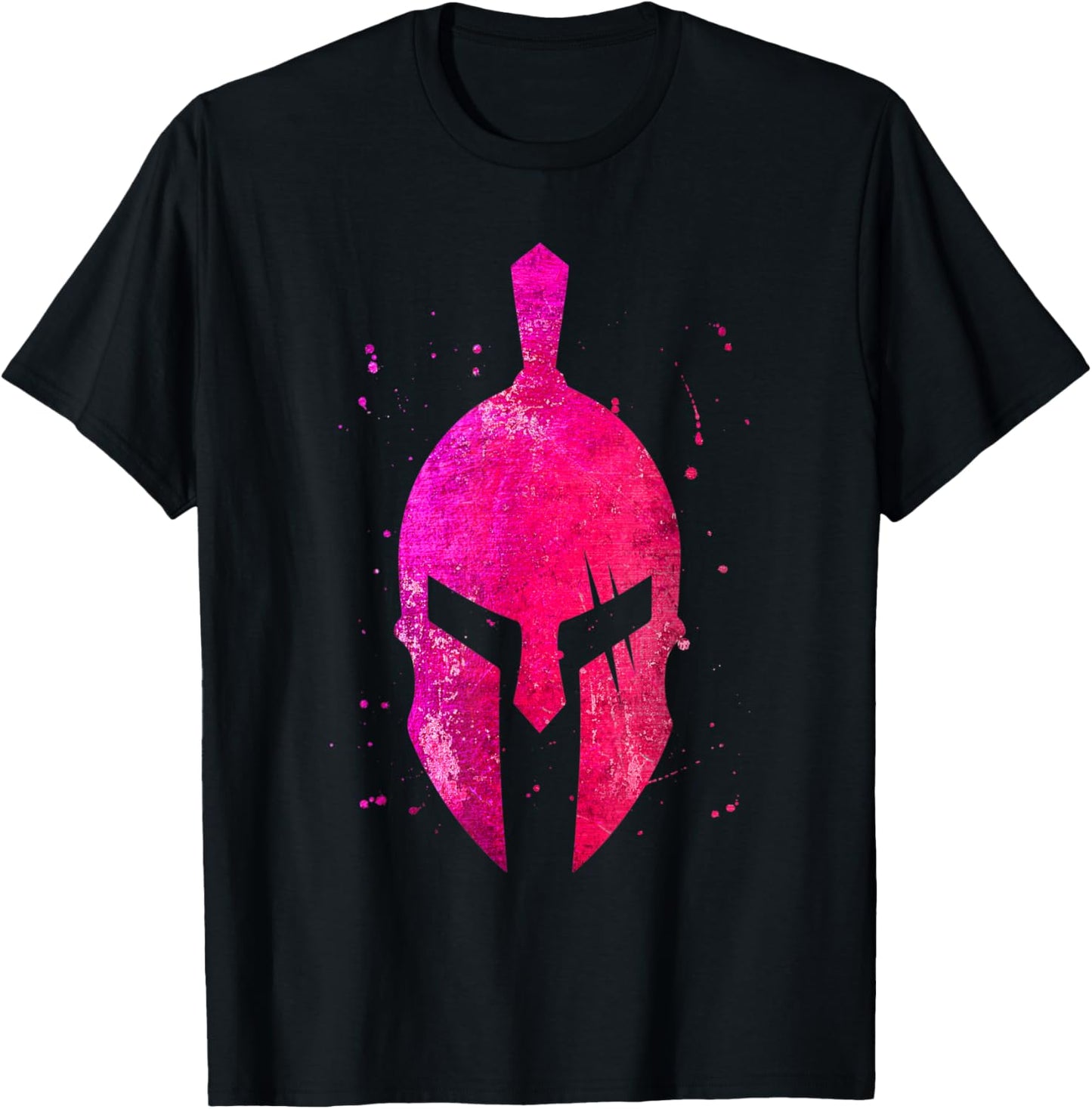 Gladiator Helmet Symbol Pink Spartan Girl Workout Gym Sparta T-Shirt - T-Shirt | Black
