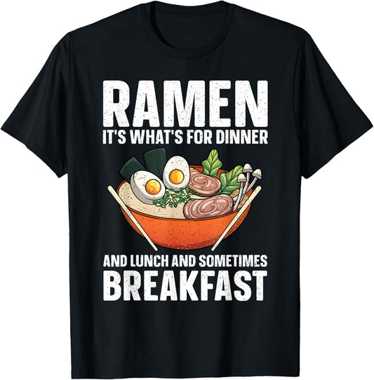 Funny Ramen Noodles Art Women Japanese Ramen Lovers T-Shirt - T-Shirt | Black