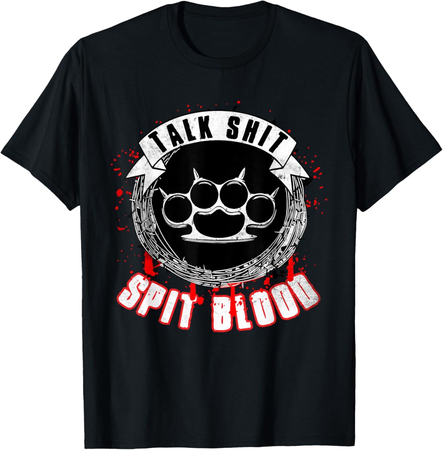 Talk Bullshit Spit Blood Biker T-Shirt - T-Shirt | Black