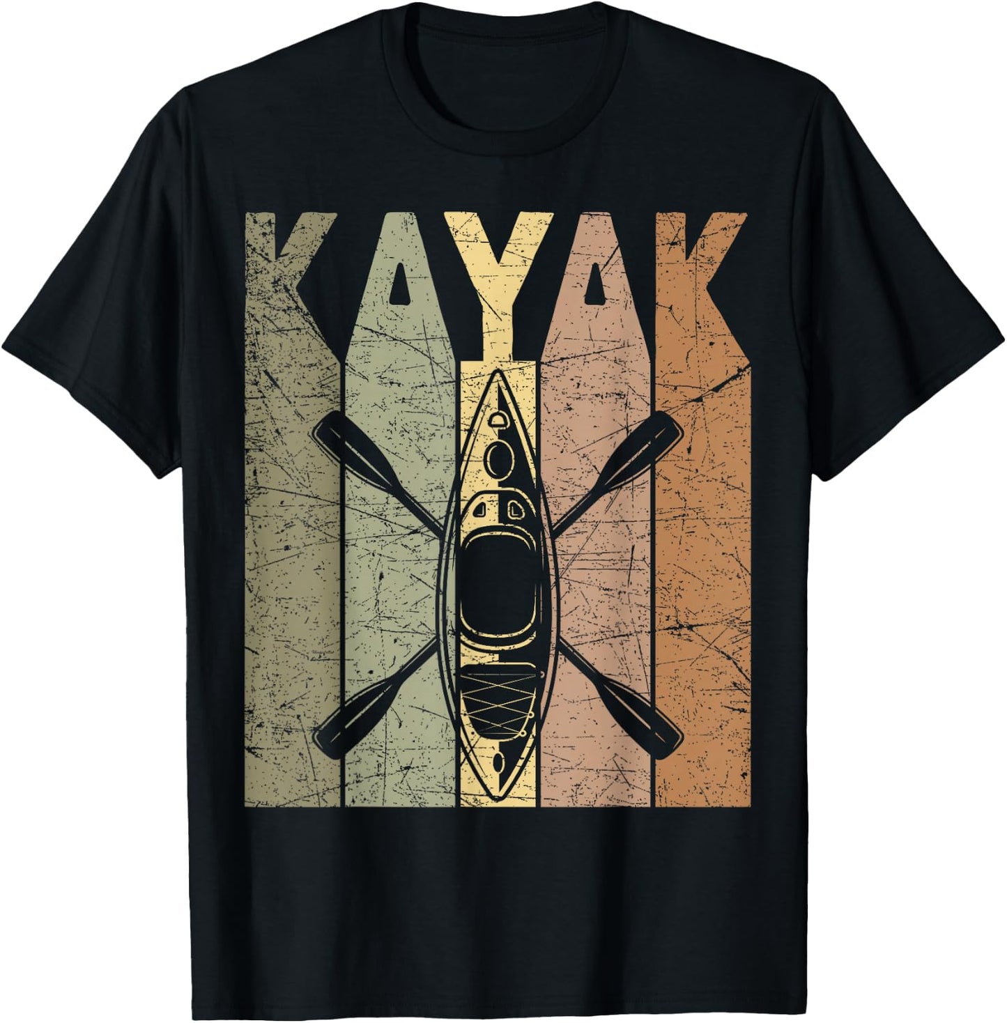 Kayak Vintage Kayaking Retro kayak Paddling Kayaker , Small, Black T-Shirt - T-Shirt | Black