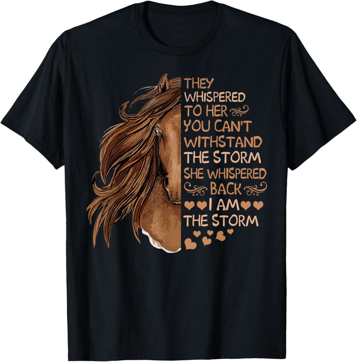 She Whispered Back I Am The Storm Riding Horse Girls Women T-Shirt - T-Shirt | Black