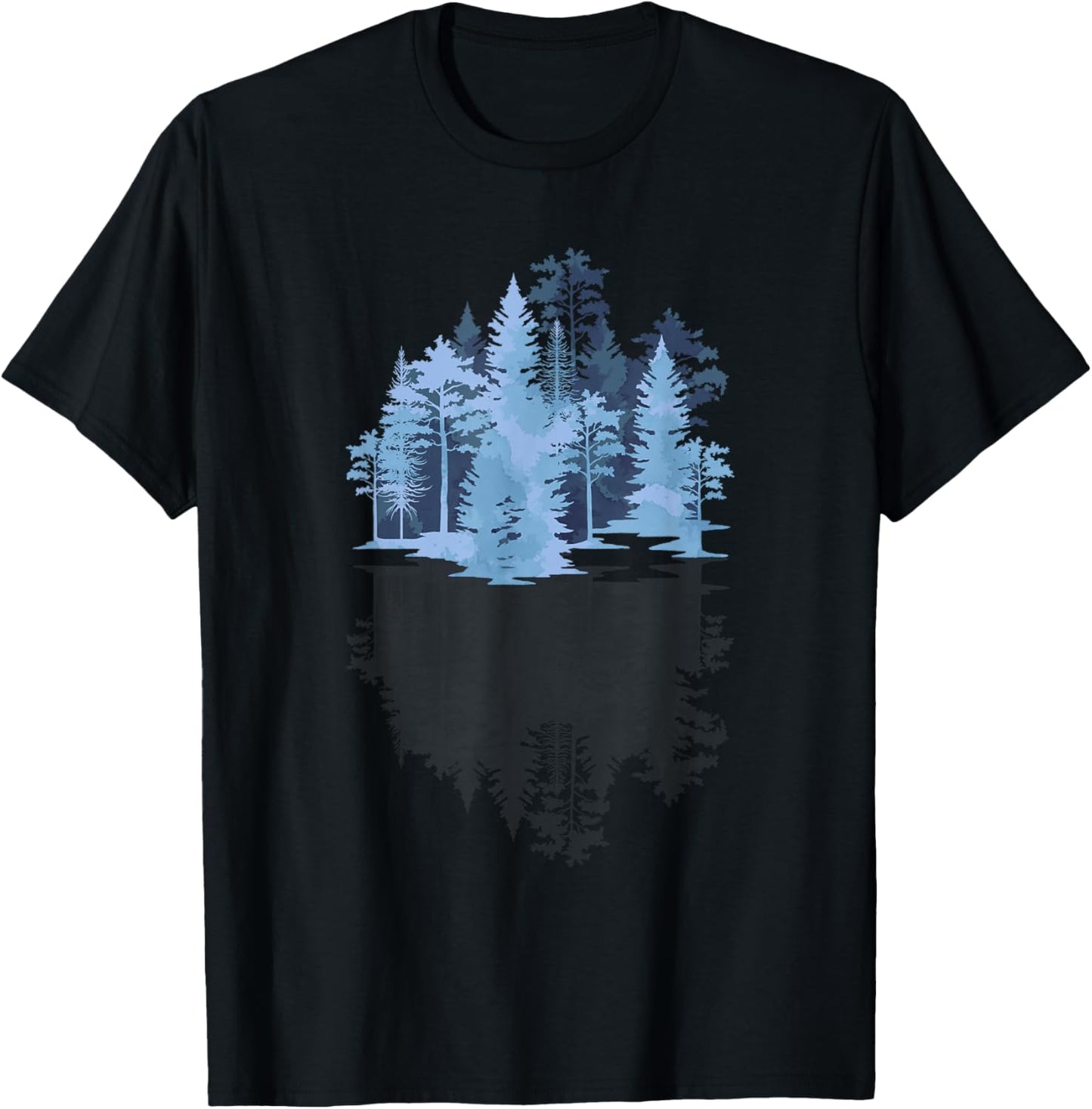 Trees Outdoor Wildlife Nature Reflection Forest T-Shirt - T-Shirt | Black