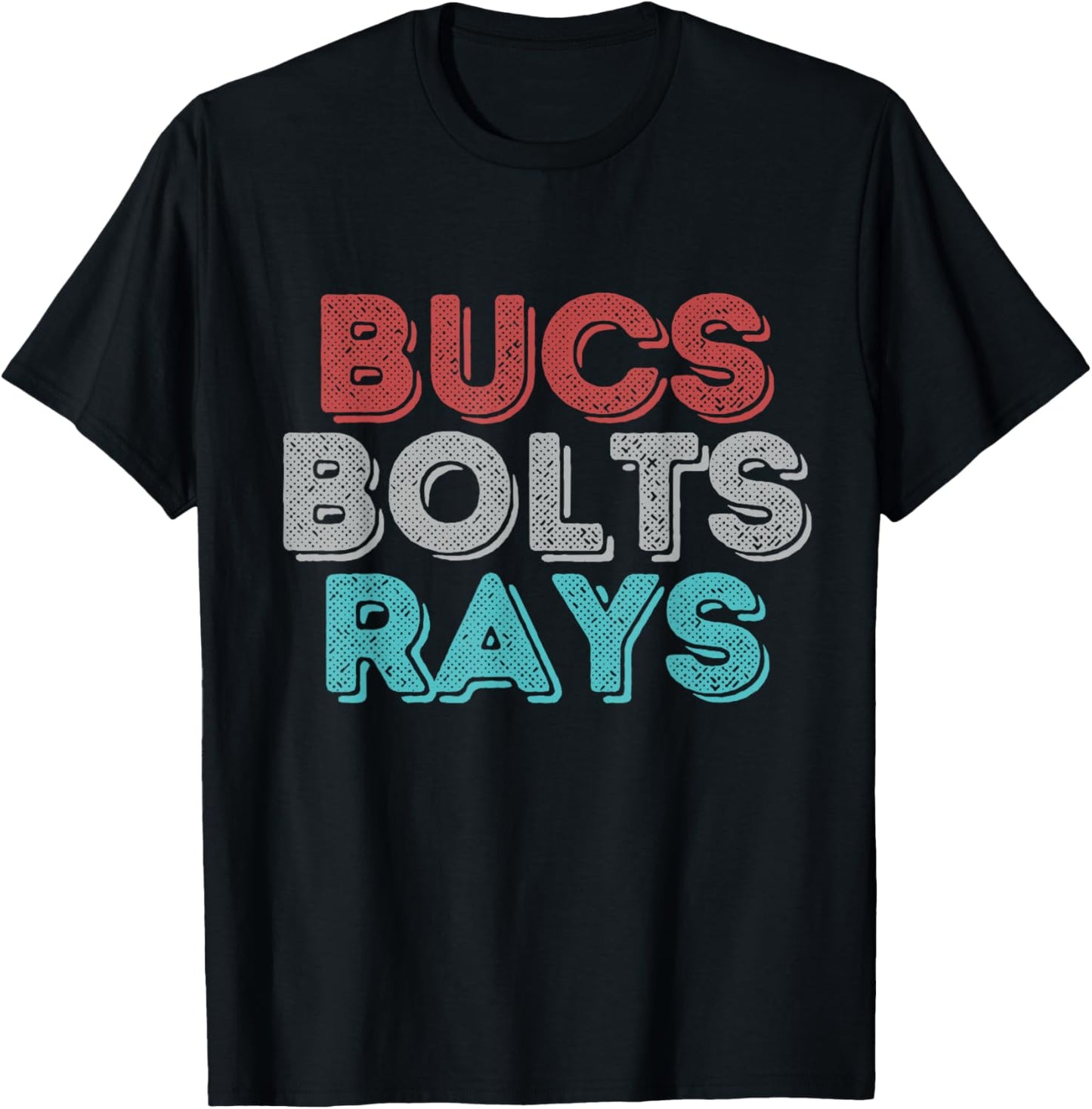 Retro Vintage Bucs Bolts Rays T-Shirt - T-Shirt | Black