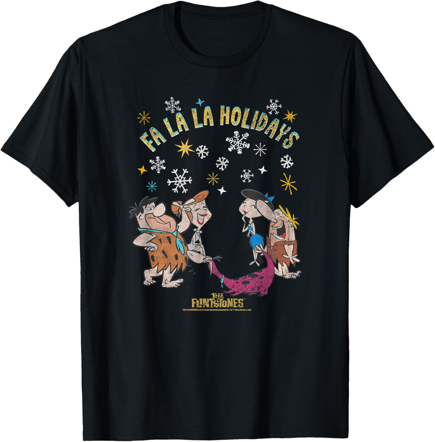 The Flintstones -Kids Christmas Cartoon T-Shirt - T-Shirt | Black