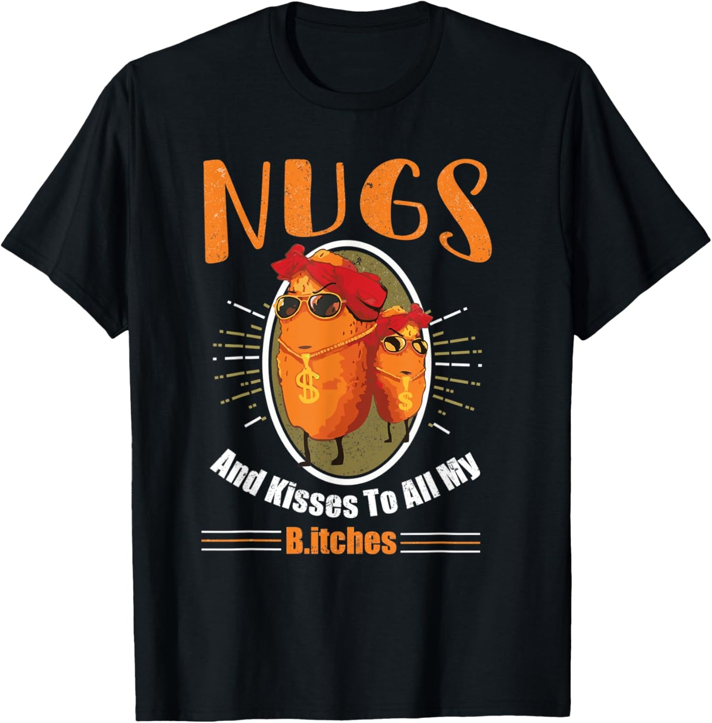 Vintage Nugs and Kisses to All my B Funny Retro T-Shirt - T-Shirt | Black
