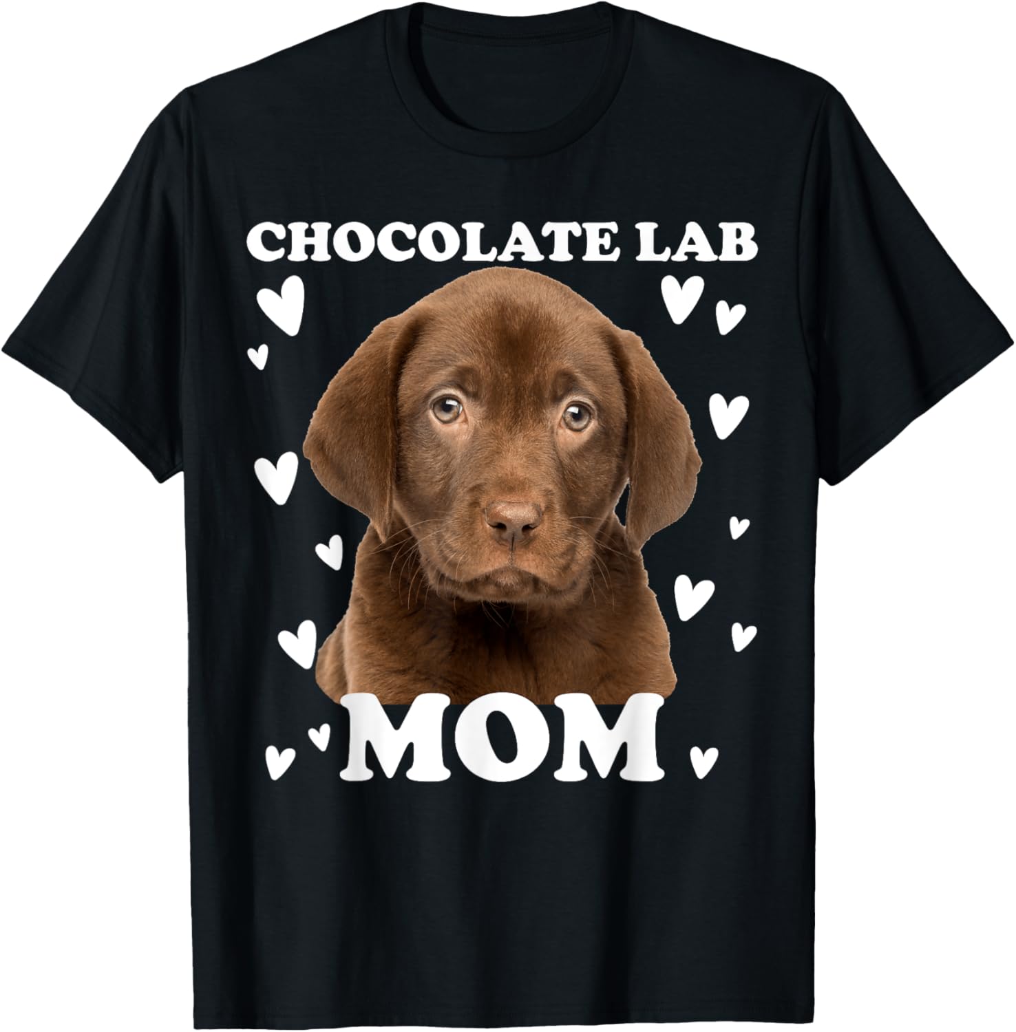 Chocolate Lab Mama Mother's Day Mum T-Shirt - T-Shirt | Black