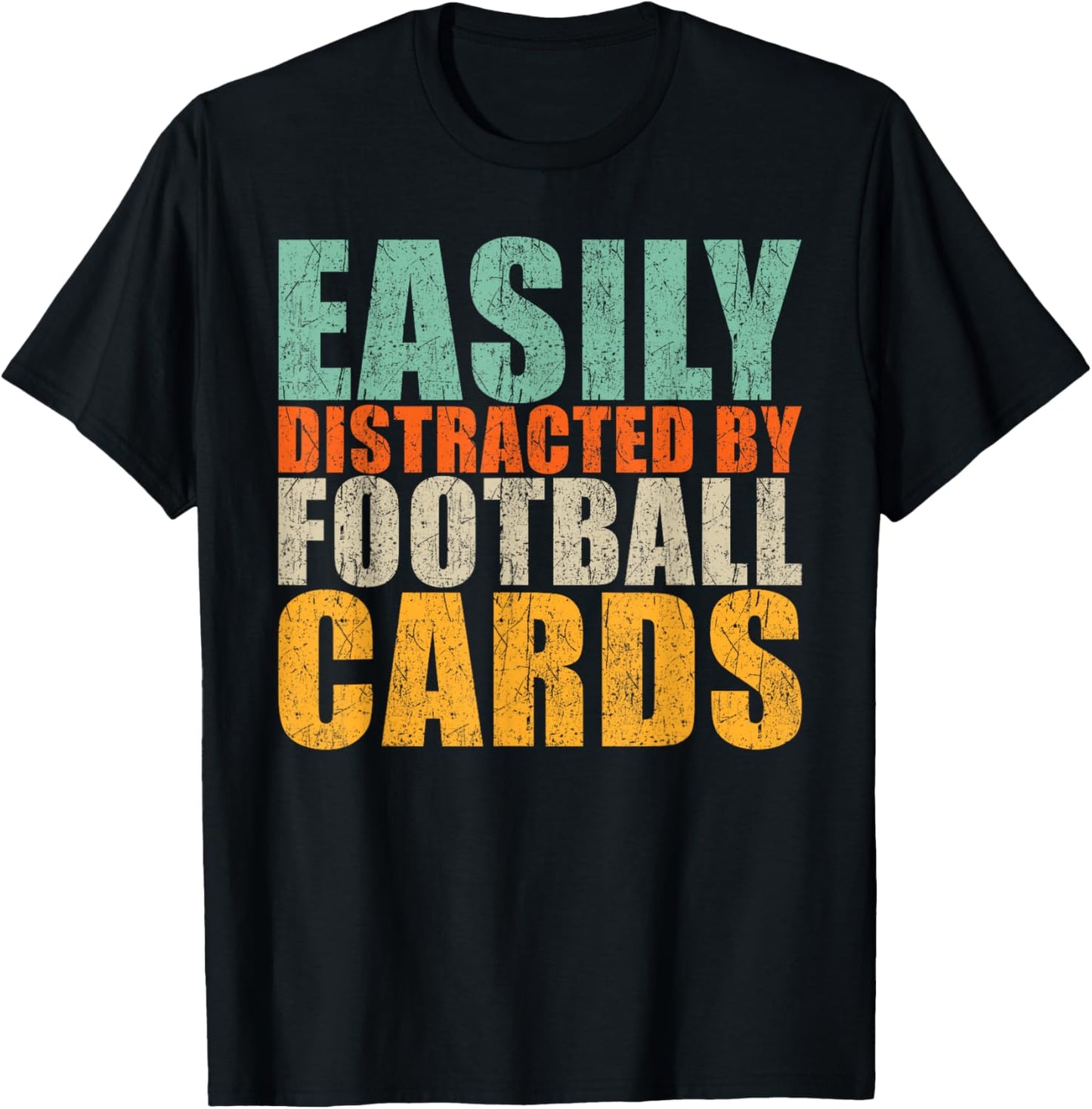 Sport Cards Collector Easily Distracted by Football Cards T-Shirt - T-Shirt | Black
