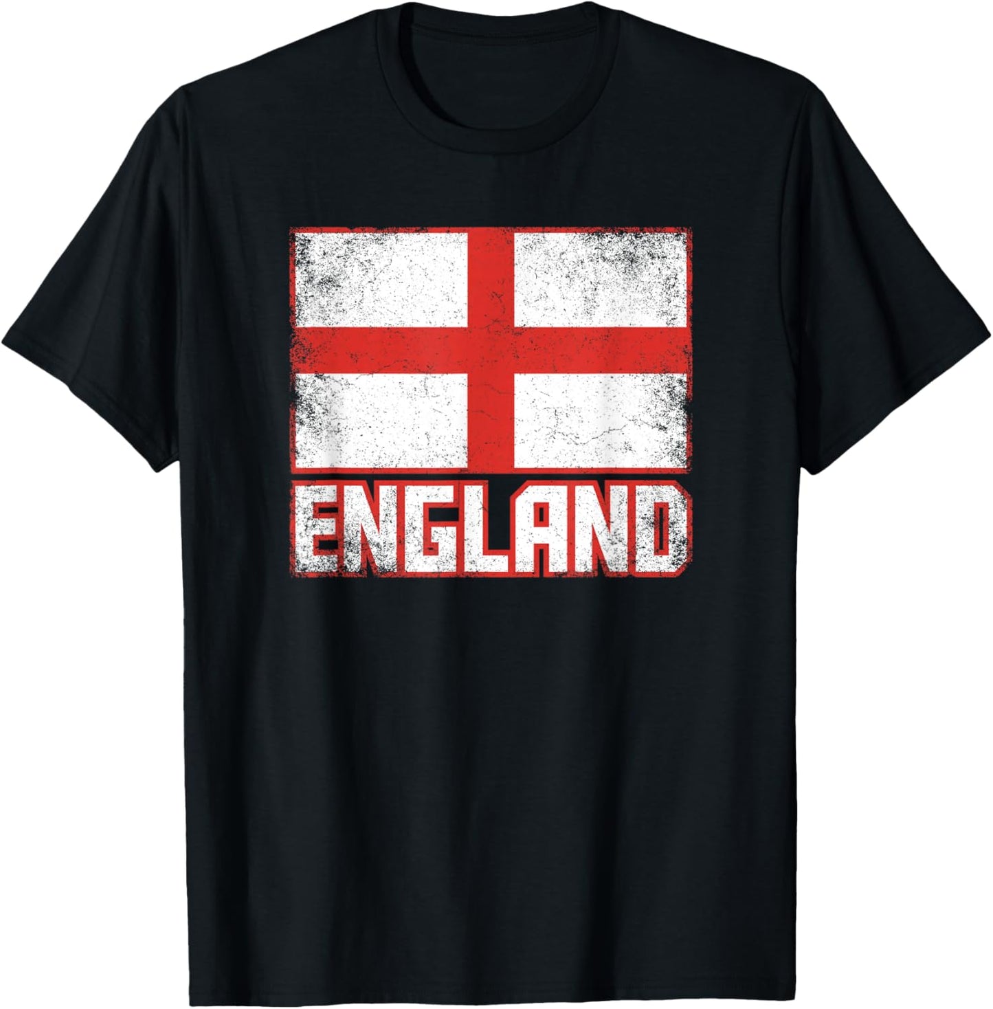 England Flag Vintage Retro Country English Pride T-Shirt - T-Shirt | Black