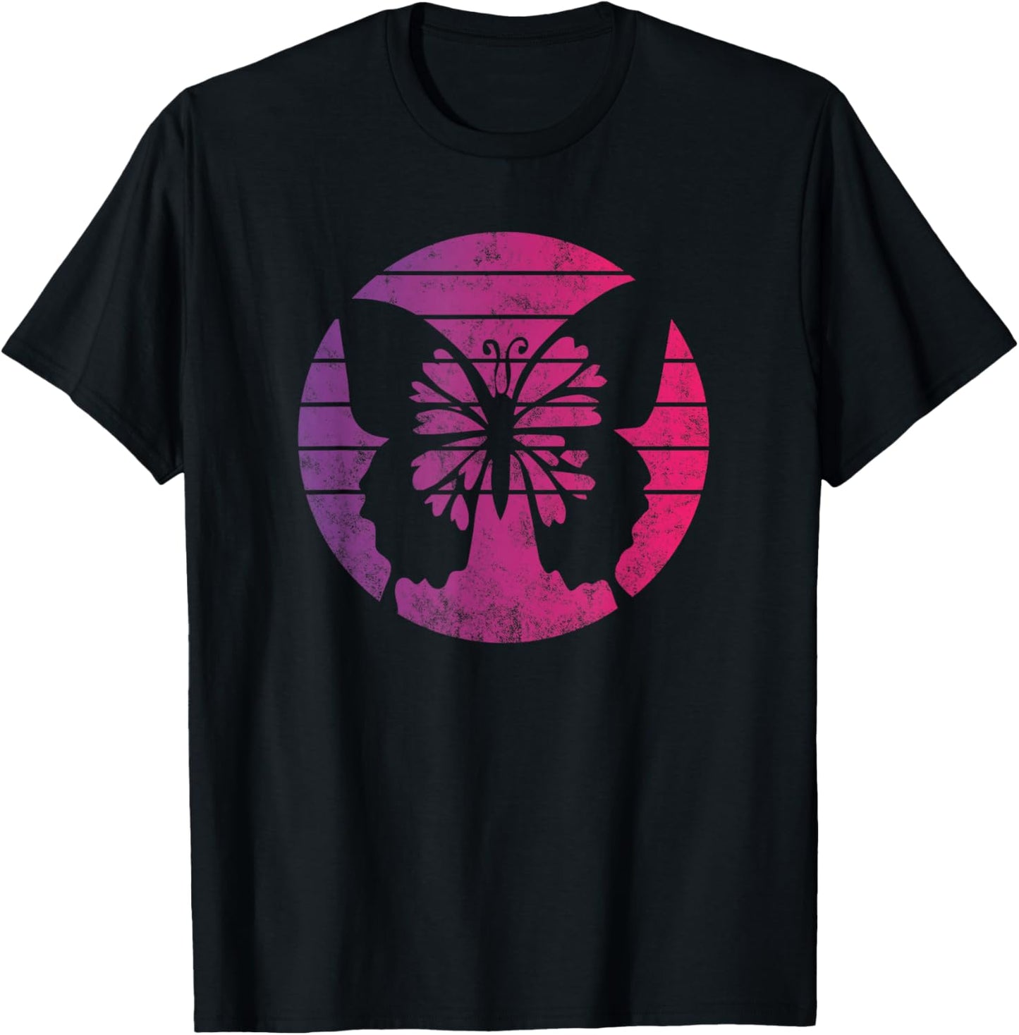 Butterfly Retro Style Vintage T-Shirt - T-Shirt | Black