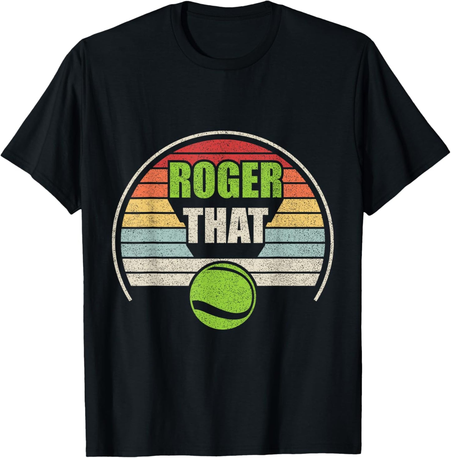 Vintage Retro Roger That Funny Tennis T-Shirt - T-Shirt | Black