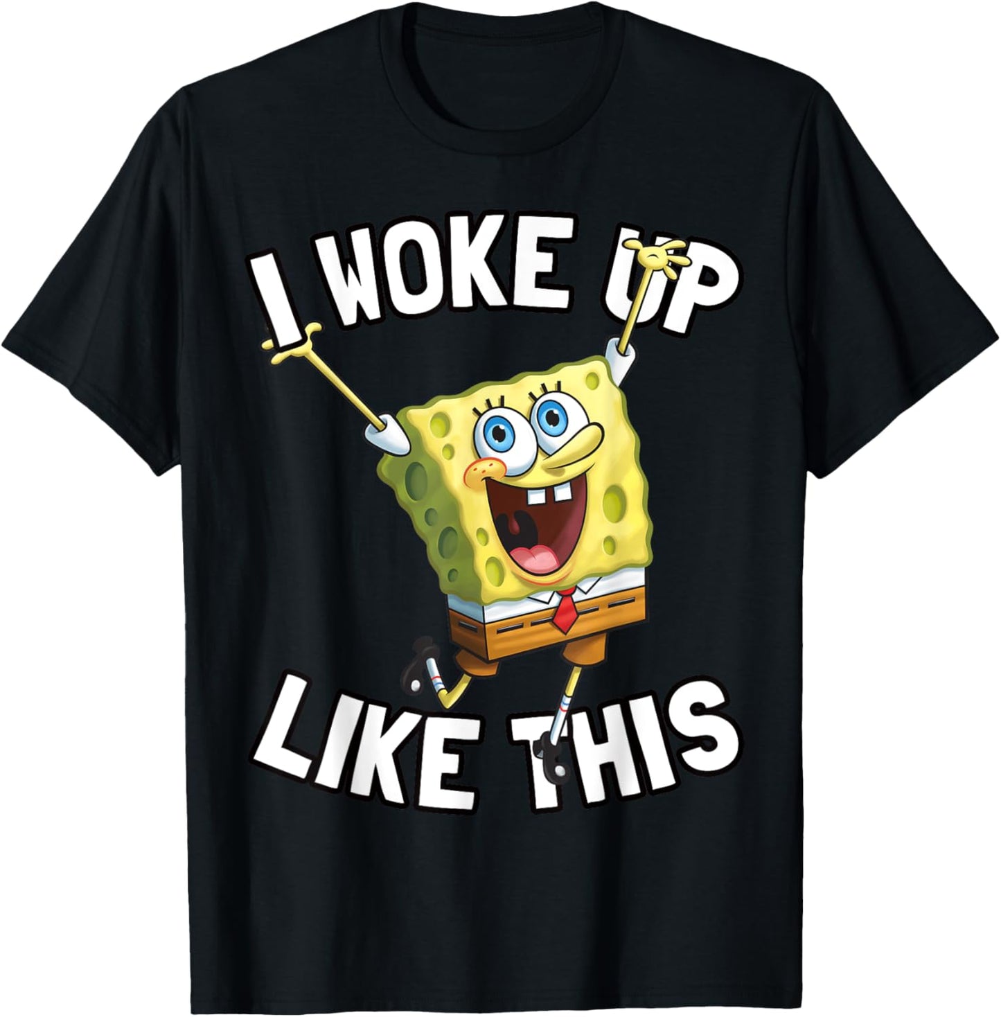 Mademark x SpongeBob SquarePants - Spongebob SquarePants I Woke Up Like This T-Shirt - T-Shirt | Black