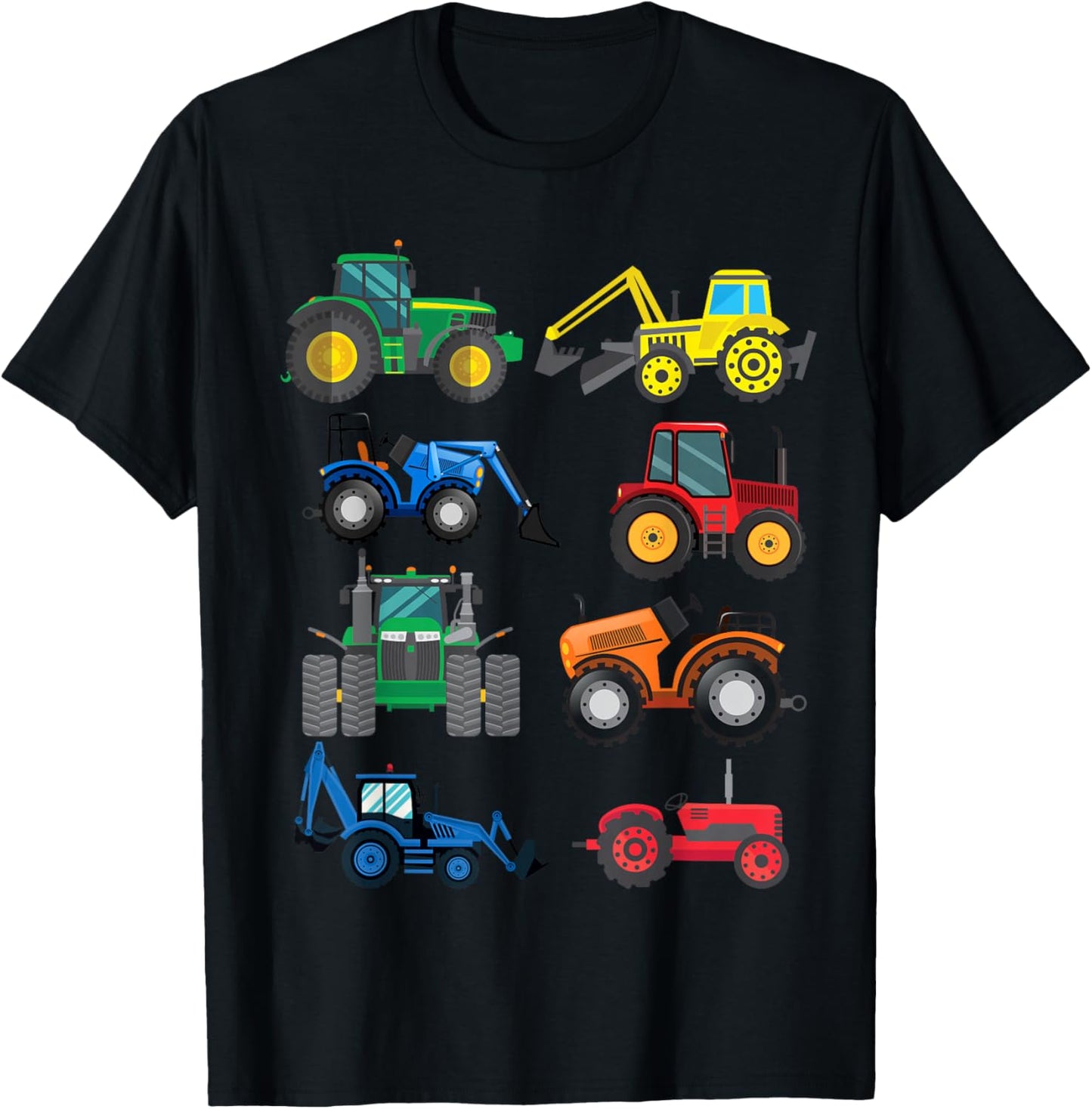 Tractor with Tractors, Agricultural Machinery, Combine Harvester, Boys T-Shirt - T-Shirt | Black
