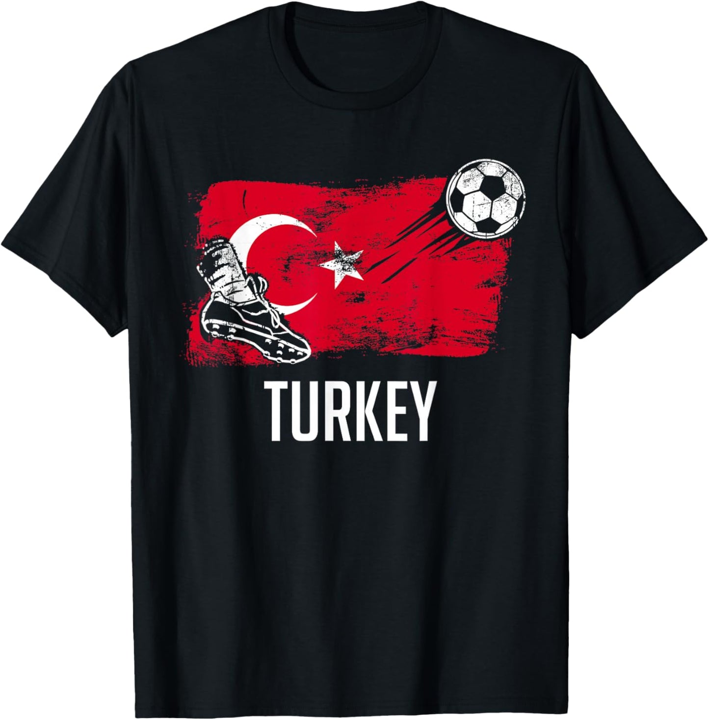 Turkey Flag Jersey Turkish Soccer Team Turkish T-Shirt - T-Shirt | Black