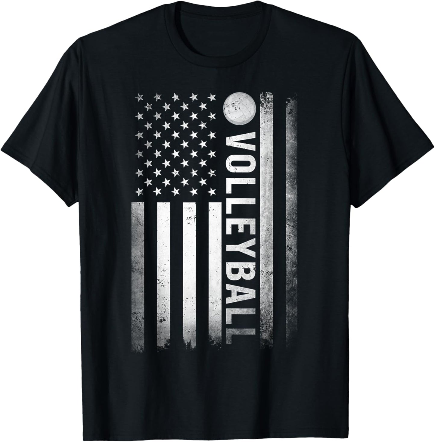 US Volleyball Practice USA Flag American Women Men T-Shirt - T-Shirt | Black