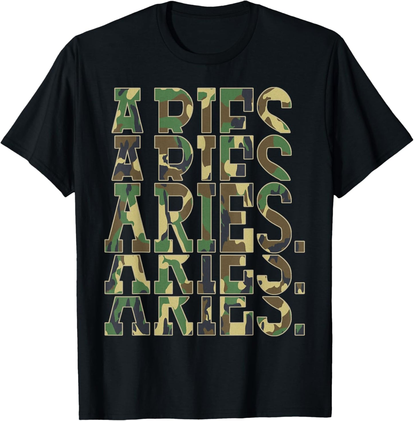 March Man April King Aries Astrology Camouflage Birthday T-Shirt - T-Shirt | Black