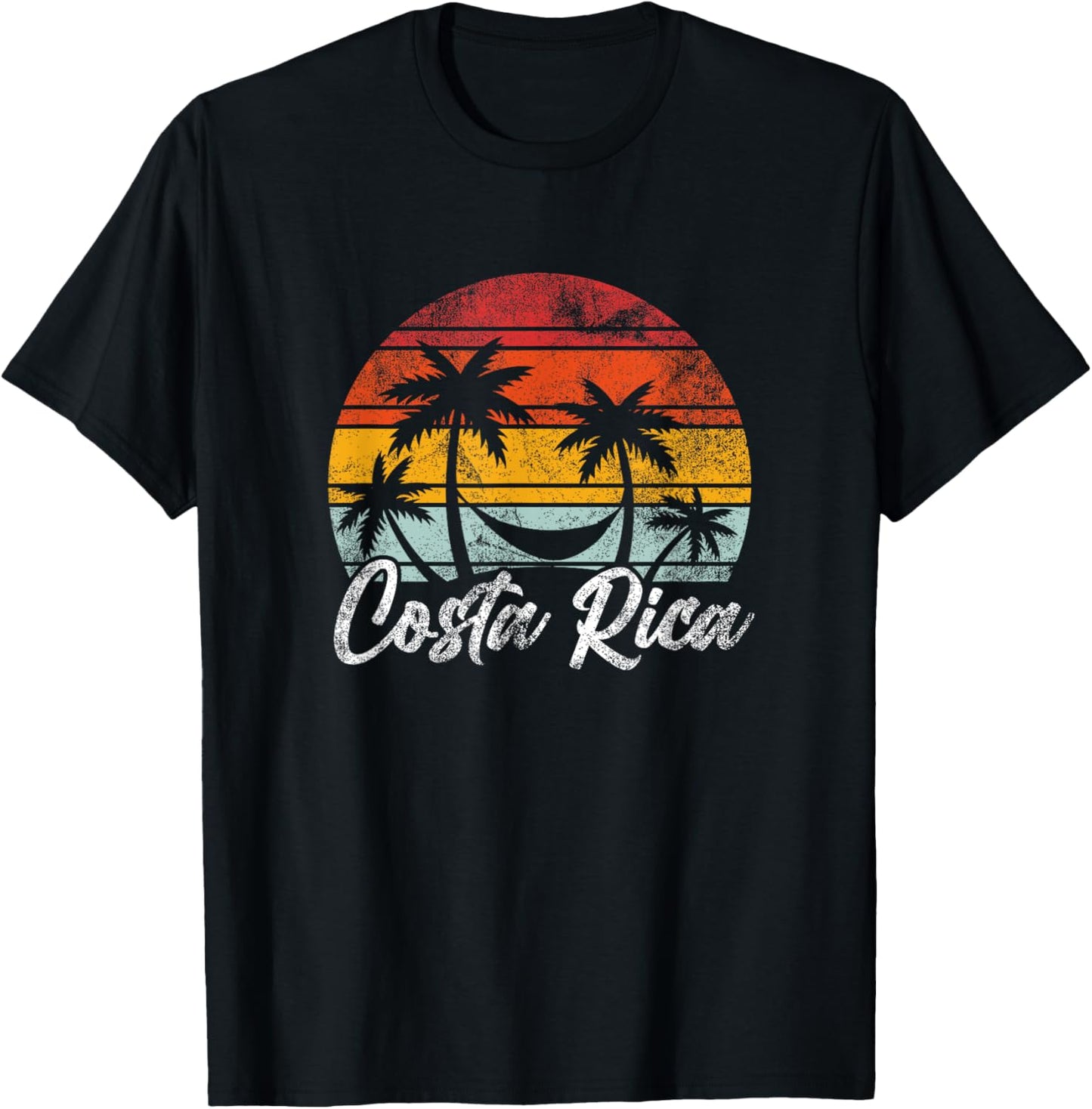 Costa Rica Vintage 70s 80s Retro Throwback Vacation Holiday T-Shirt - T-Shirt | Black