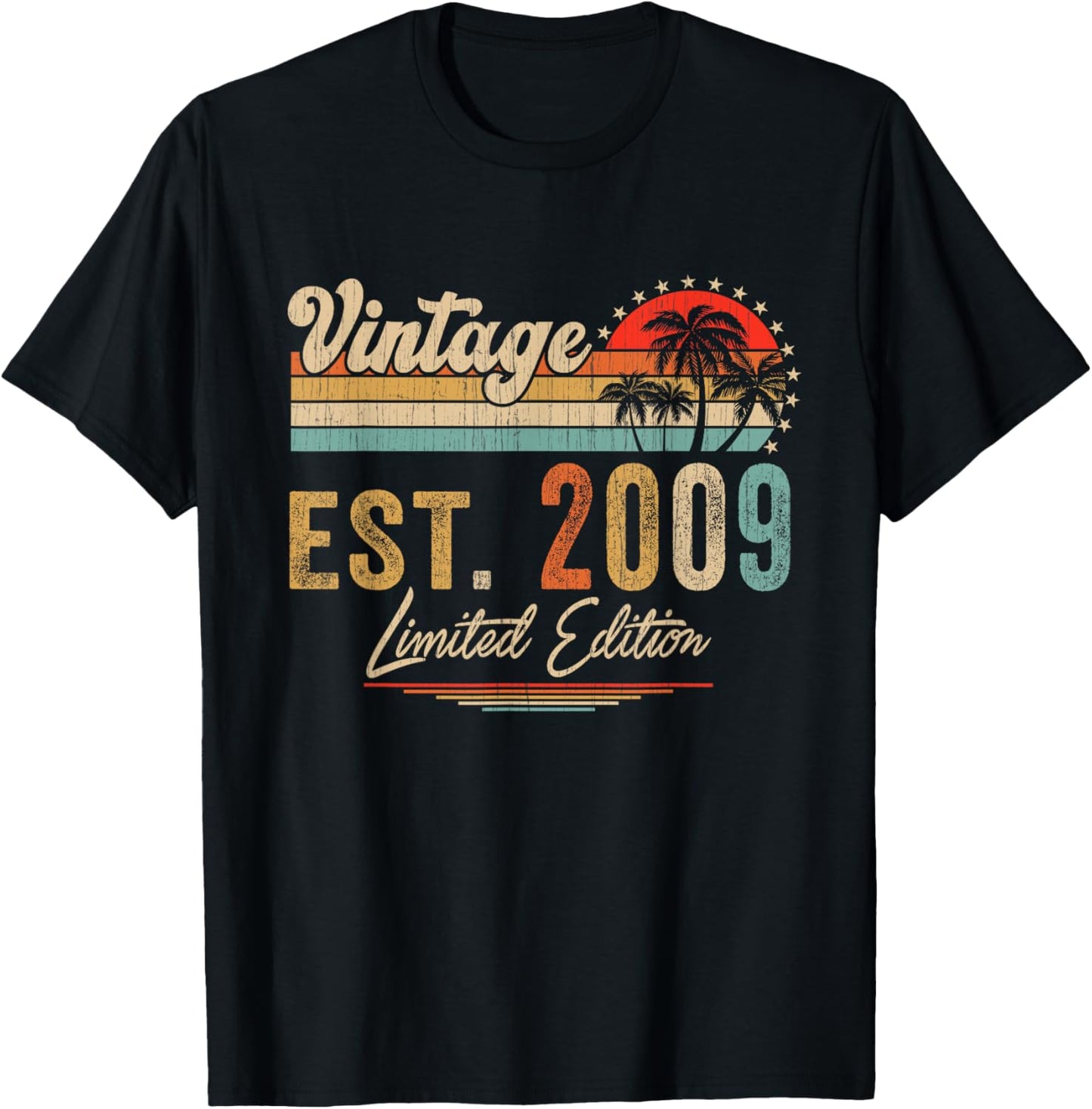 Est. 2009 Vintage 2009 Limited Edition 13th Birthday Gift T-Shirt - T-Shirt | Black