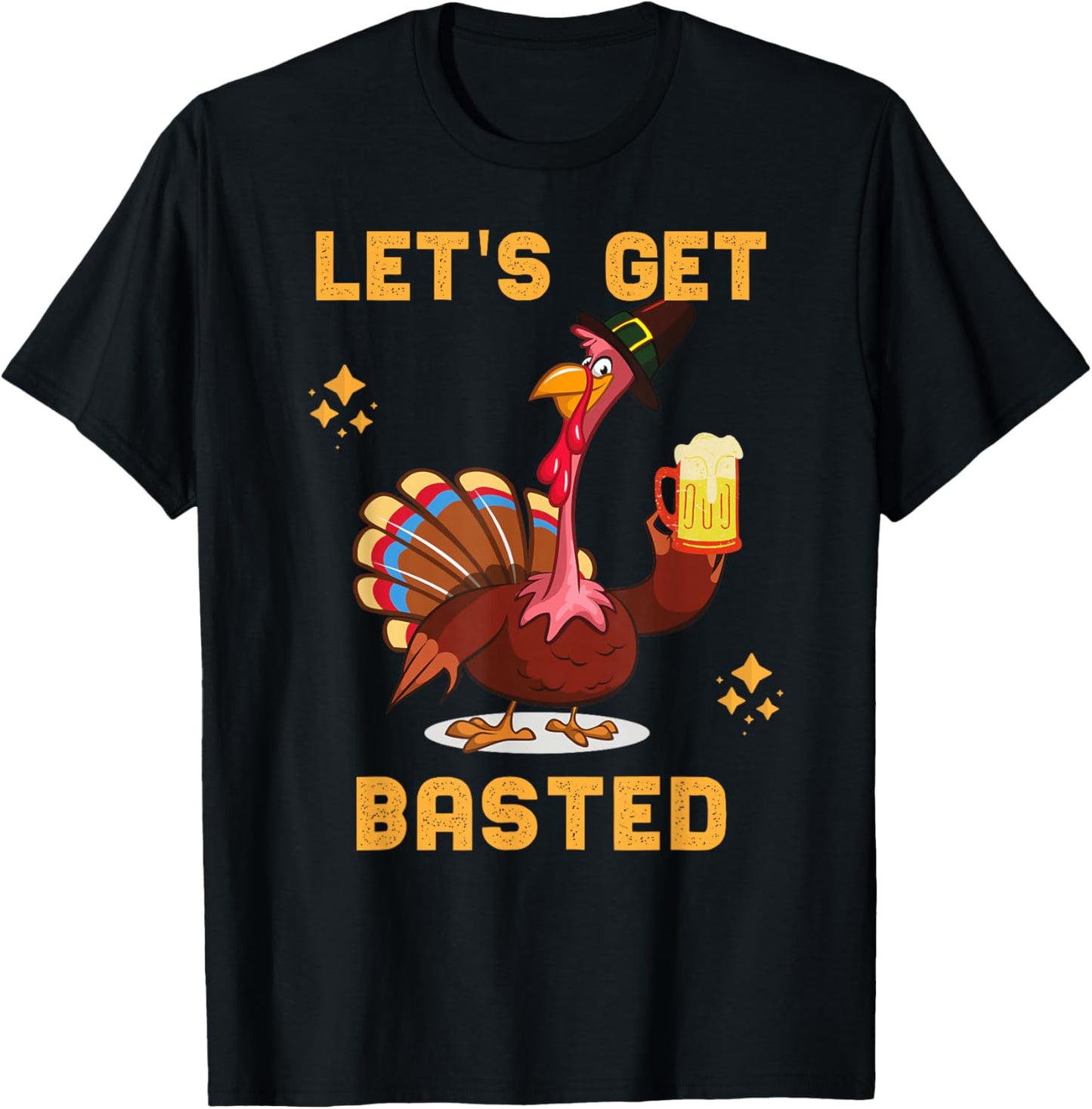 Funny Thanksgiving Turkey Beer Drinking Party Costume T-Shirt - T-Shirt | Black
