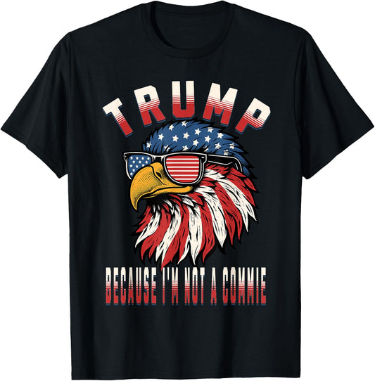 Voting for Trump Because I'm Not a Commie T-Shirt - T-Shirt | Black
