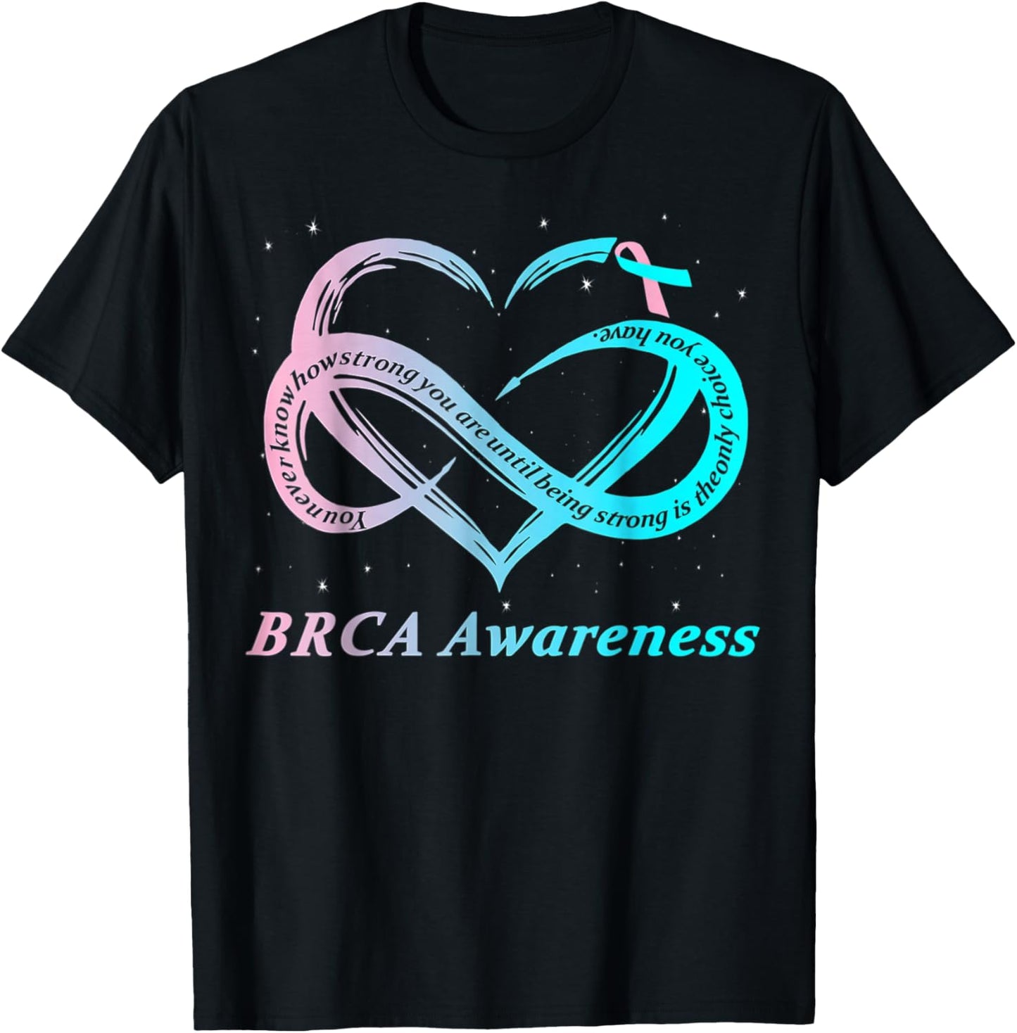 BRCA Warrior I'm Fine breast cancer Awareness T-Shirt - T-Shirt | Black