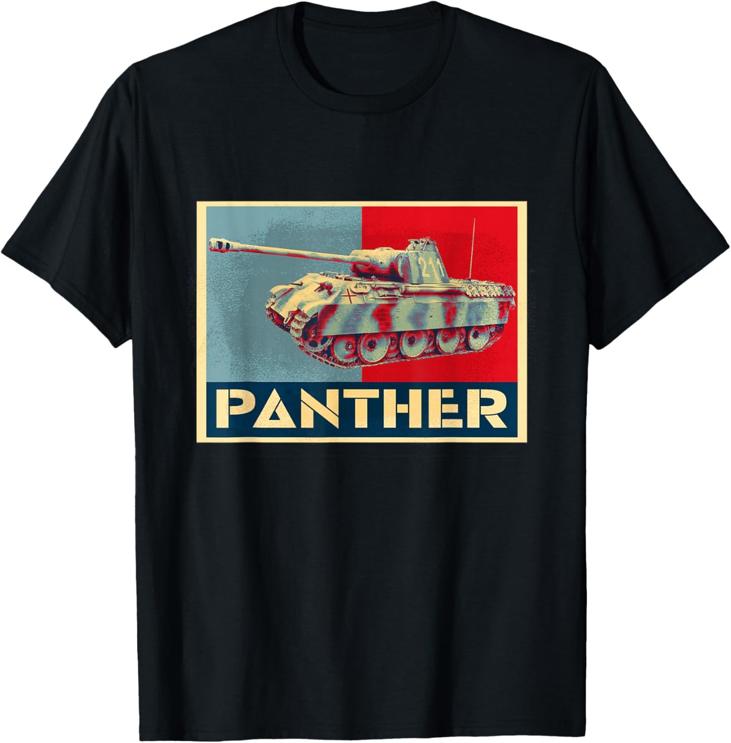 Panther Panzer V Tank WW2 Military Armored Vehicle AFV T-Shirt - T-Shirt | Black