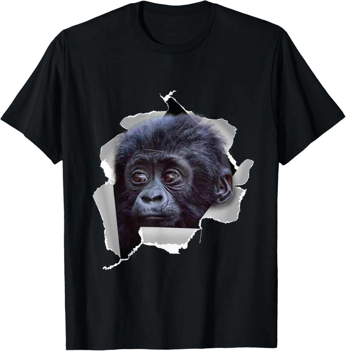 Funny Monkey Gorillas Baby Gorilla Face Costume T-Shirt - T-Shirt | Black