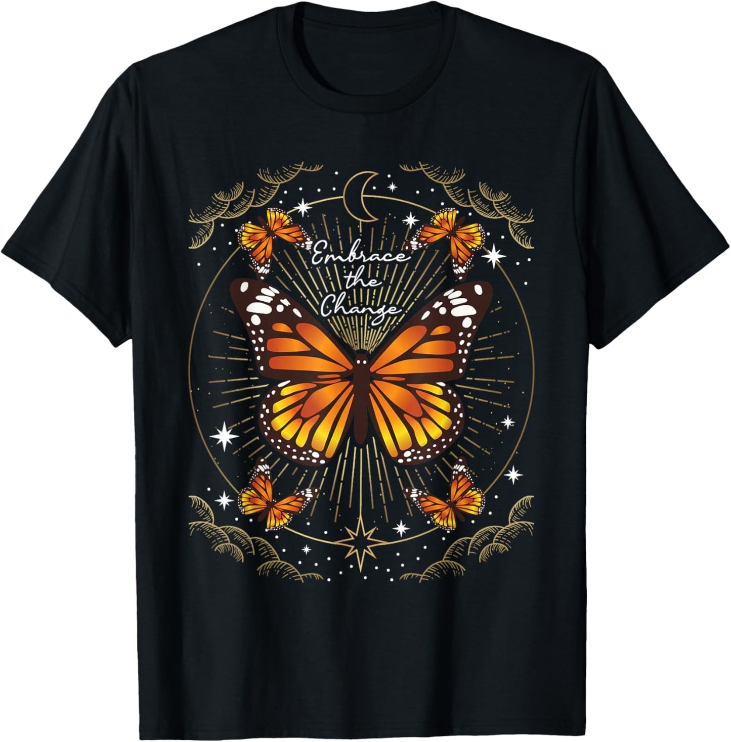 Embrace The Change - Butterfly Lover Butterflies T-Shirt - T-Shirt | Black