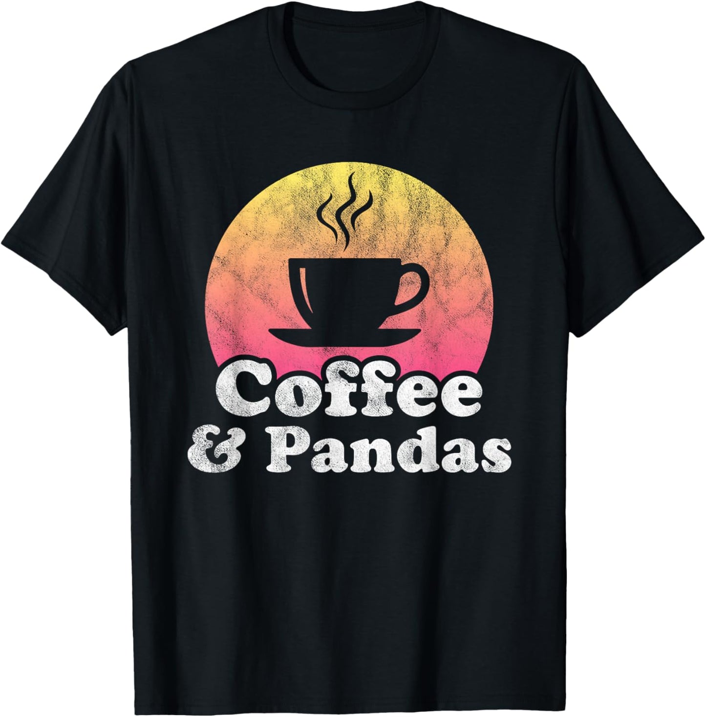 Coffee and Pandas Panda T-Shirt - T-Shirt | Black