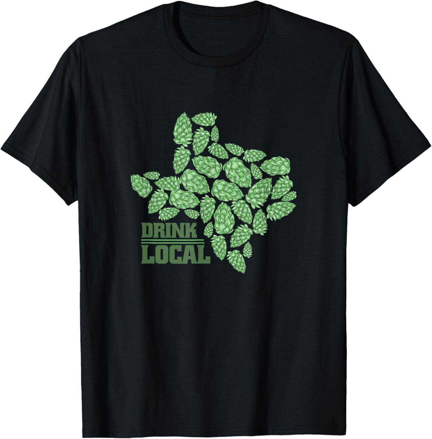 Drink Local Texas Hops T-Shirt - T-Shirt | Black