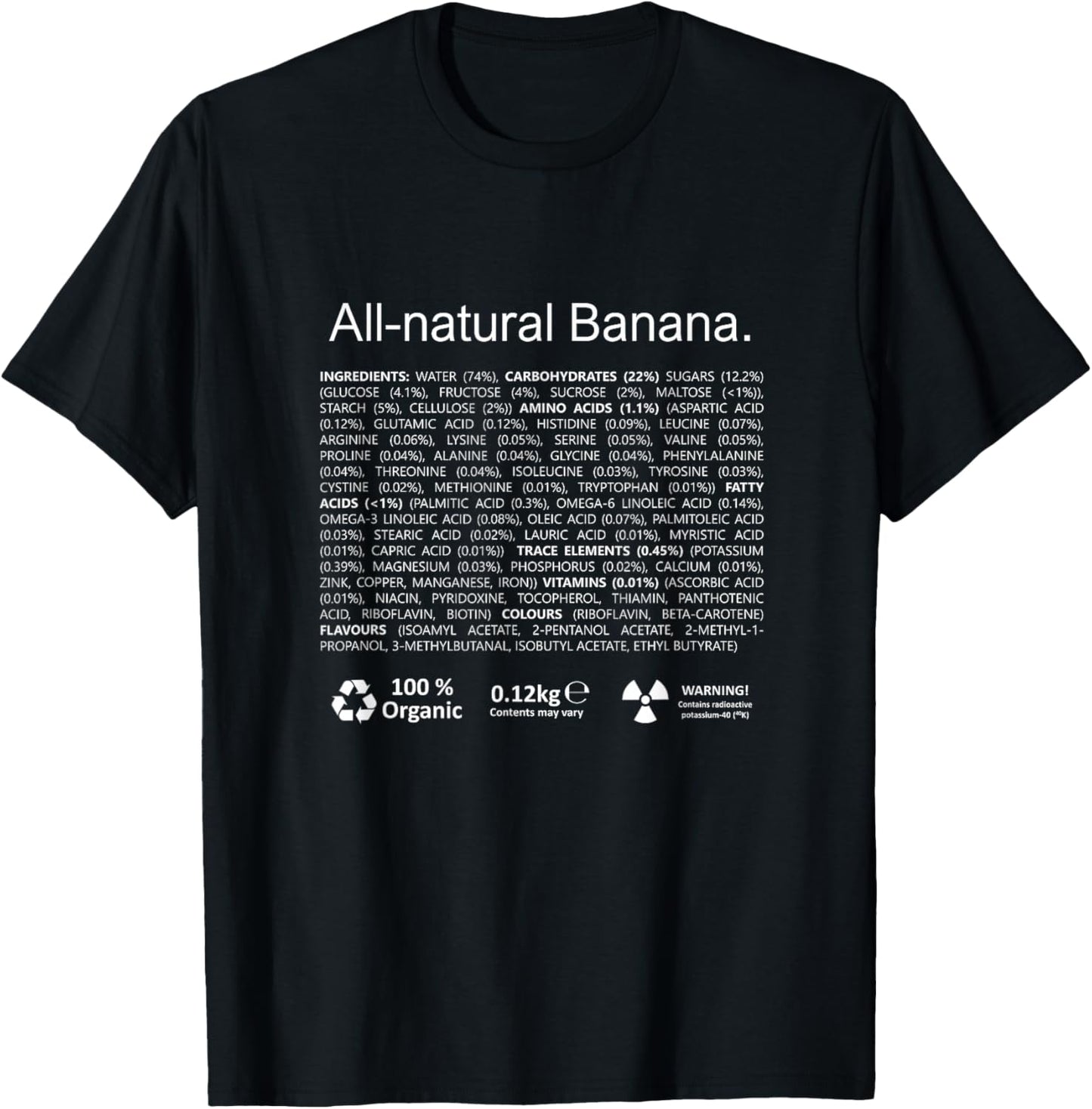 Natural Banana Chemistry Ingredients T-Shirt - T-Shirt | Black