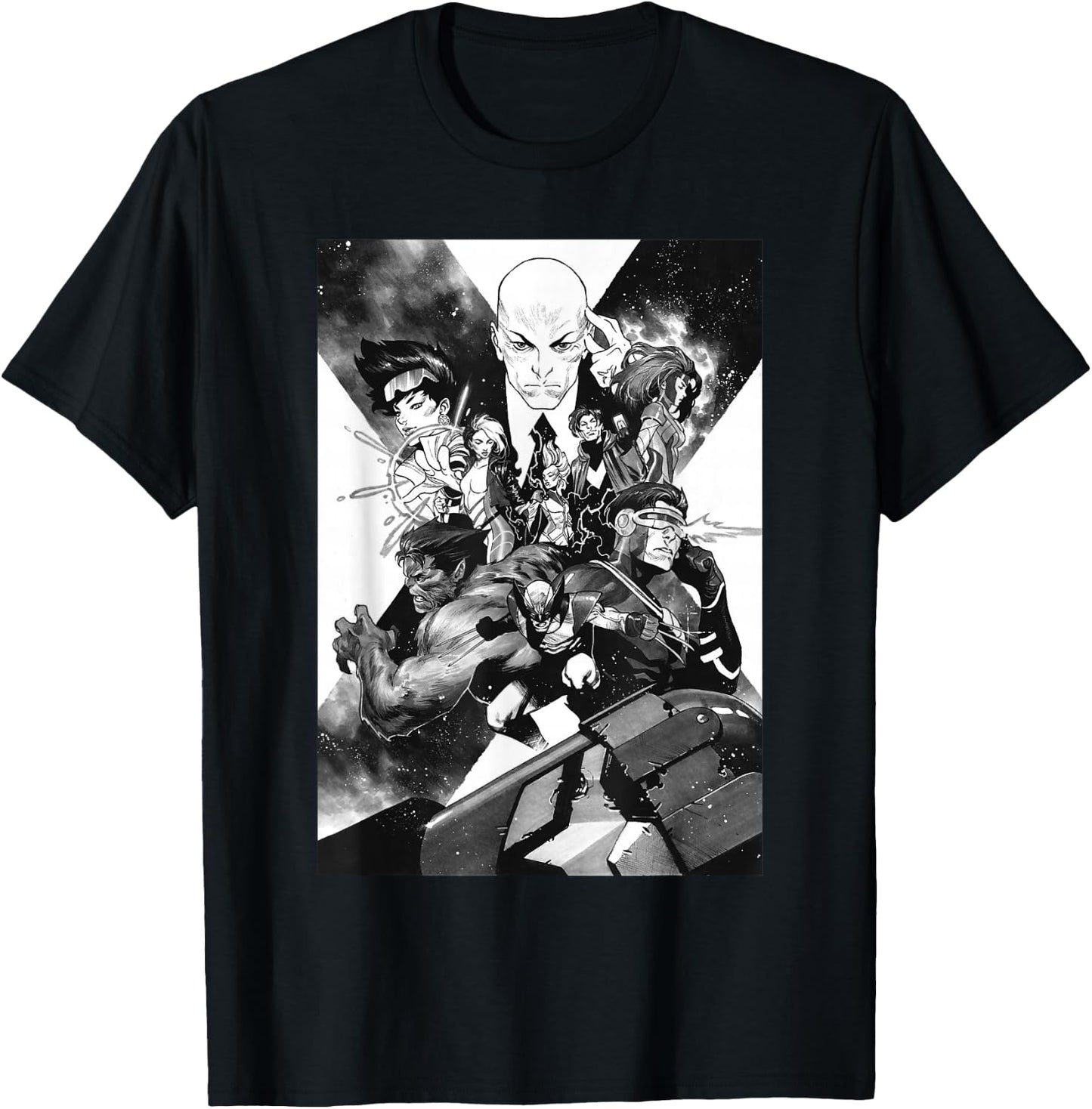 Marvel X-Men Mutant Super Heroes Black and White T-Shirt - T-Shirt | Black