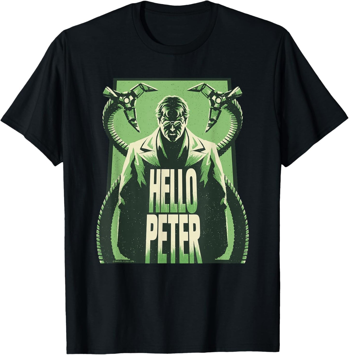 Marvel Spider-Man: No Way Home Doc Ock Tentacles Hello Peter T-Shirt - T-Shirt | Black
