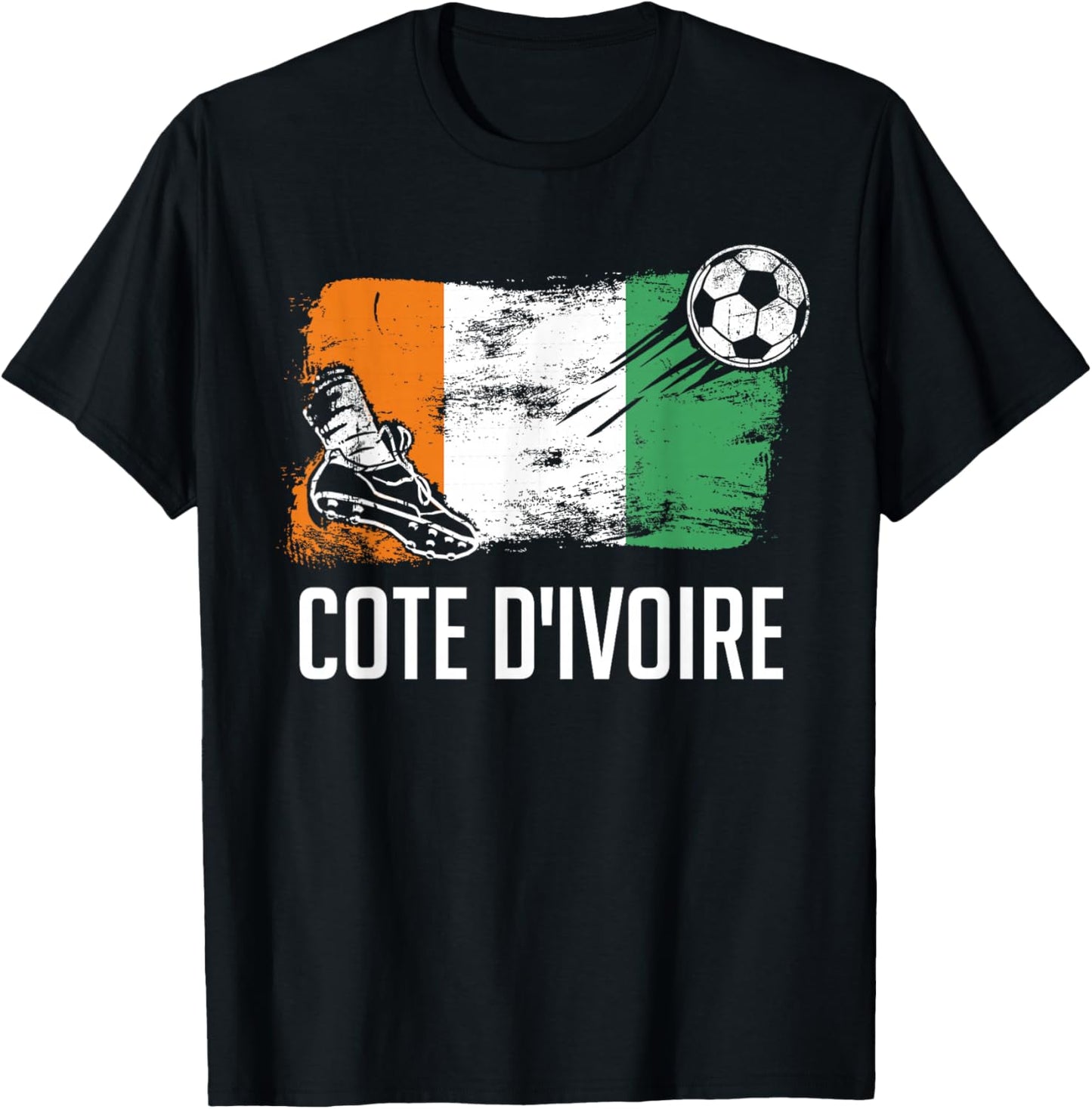 Cote d'Ivoire Flag Jersey Cote d'Ivoire Soccer Team T-Shirt - T-Shirt | Black