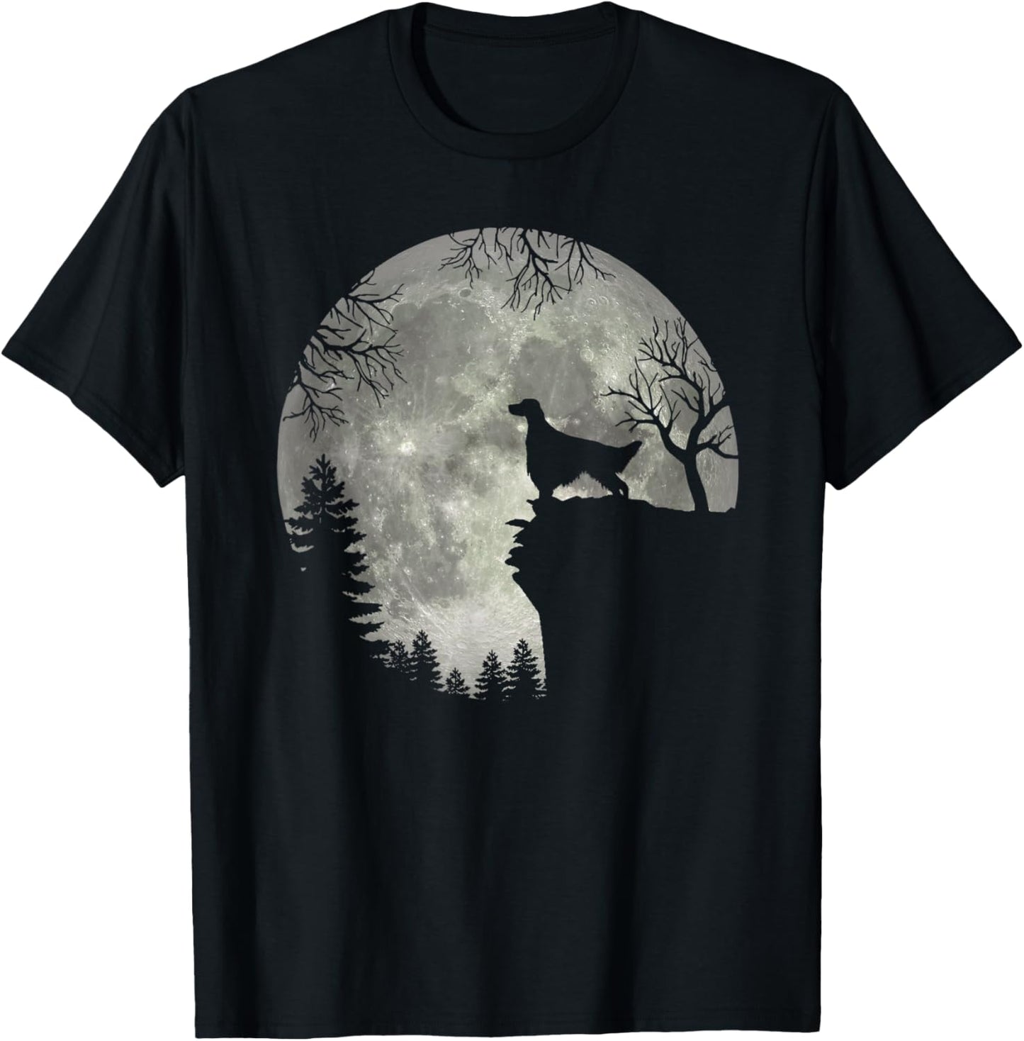 Irish Setter And Moon Halloween T-Shirt - T-Shirt | Black