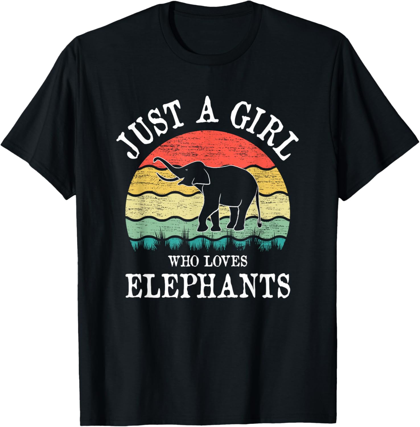 Just A Girl Who Loves Elephants T-Shirt - T-Shirt | Black