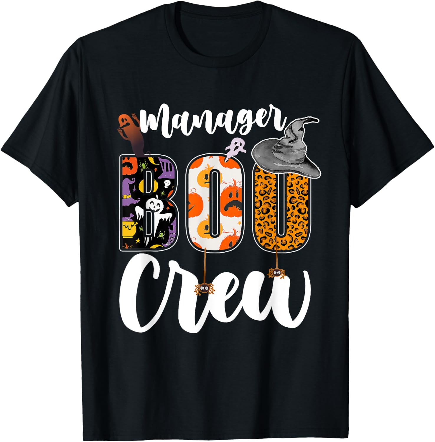 Manager Boo Crew Halloween Matching Executive T-Shirt - T-Shirt | Black