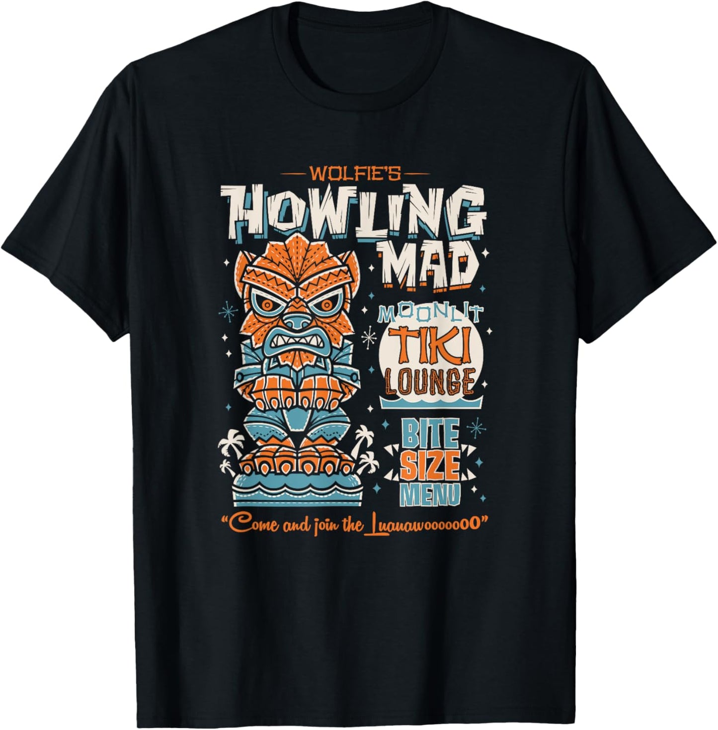 Wolf Man Creepy Cute Tiki Lounge - Vacation Surf Monster T-Shirt - T-Shirt | Black