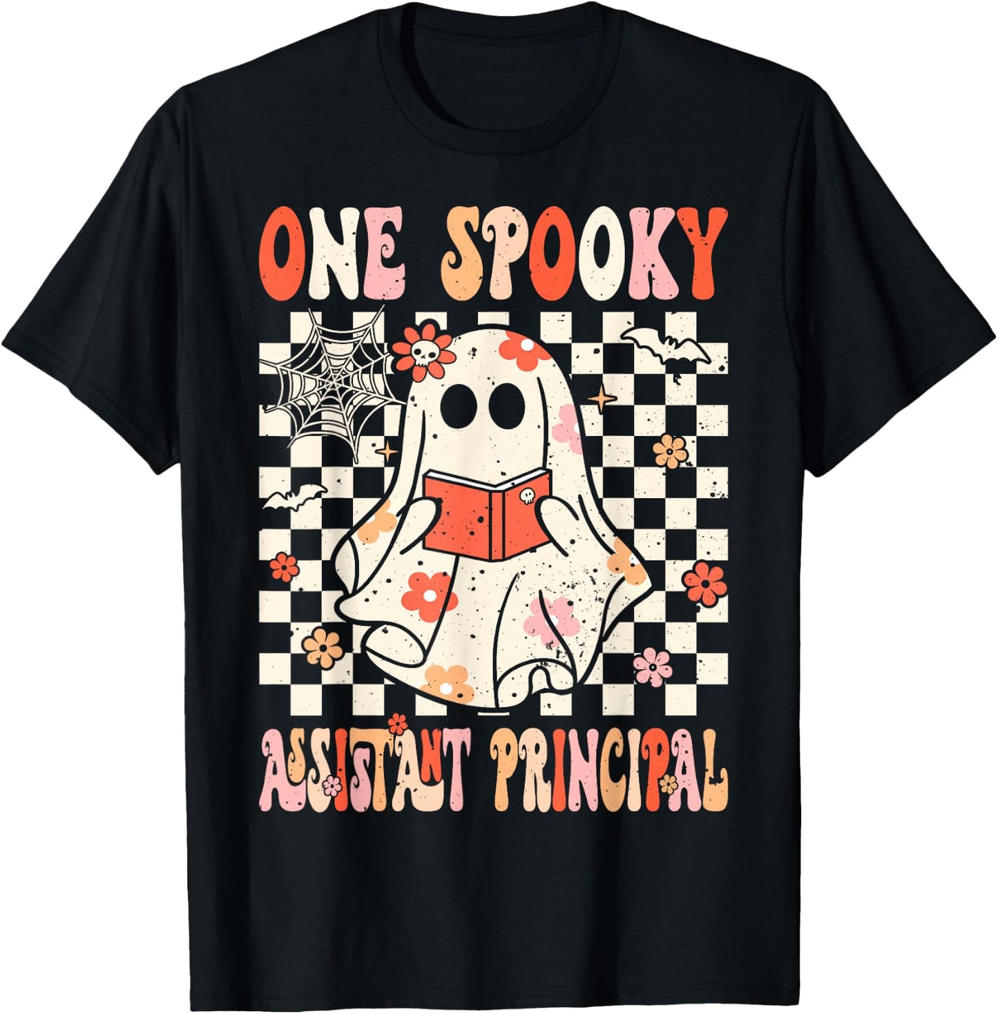 Groovy Boo Assistant Principal Crew Ghost Women Halloween T-Shirt - T-Shirt | Black