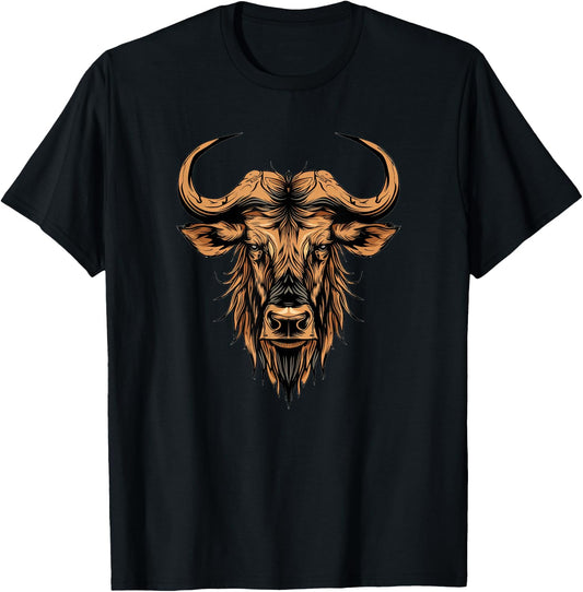 Wildebeest Design T-Shirt - T-Shirt | Black