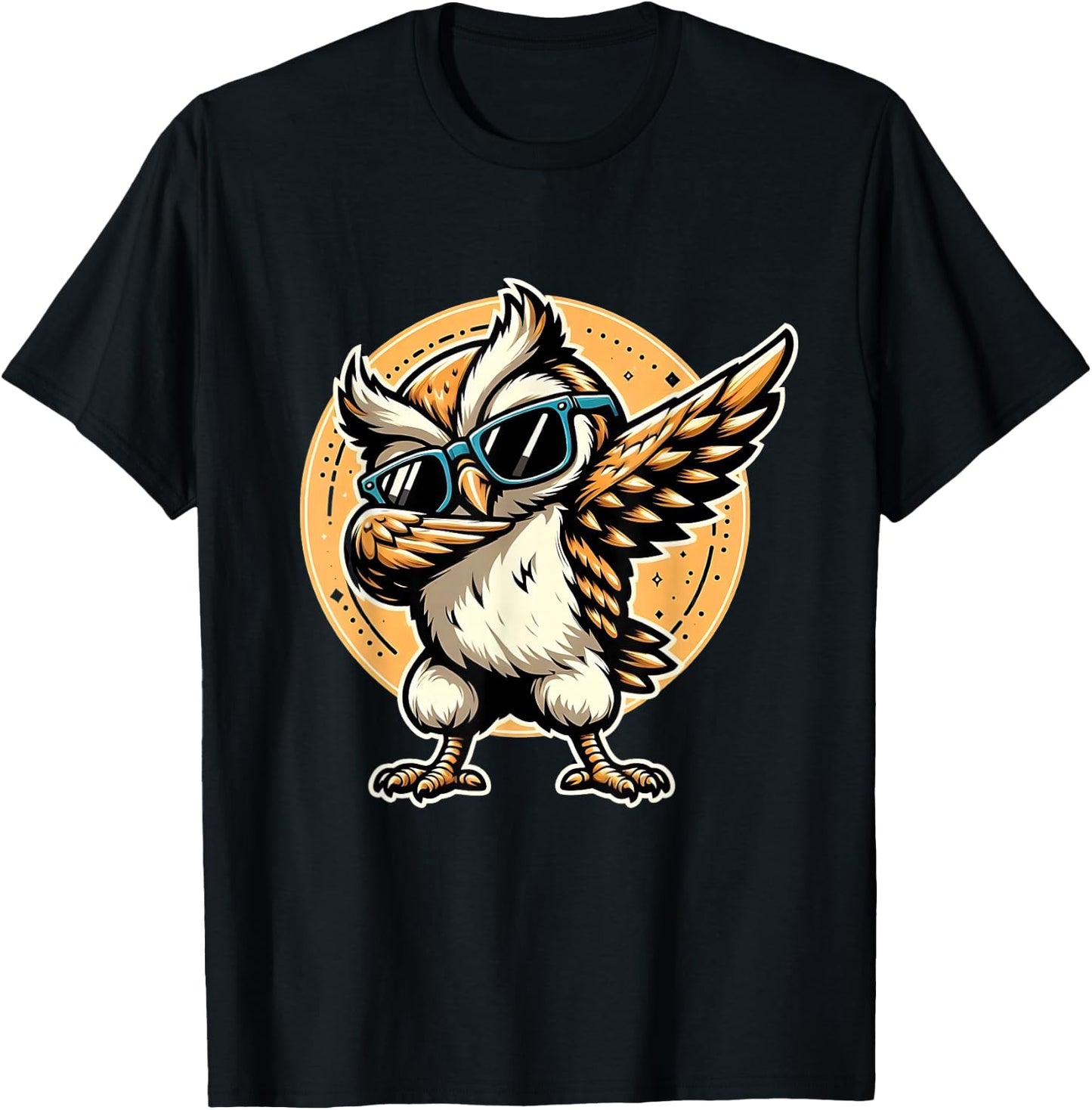 Dabbing Owl Funny Cool Dab Dance Owl Lover T-Shirt - T-Shirt | Black