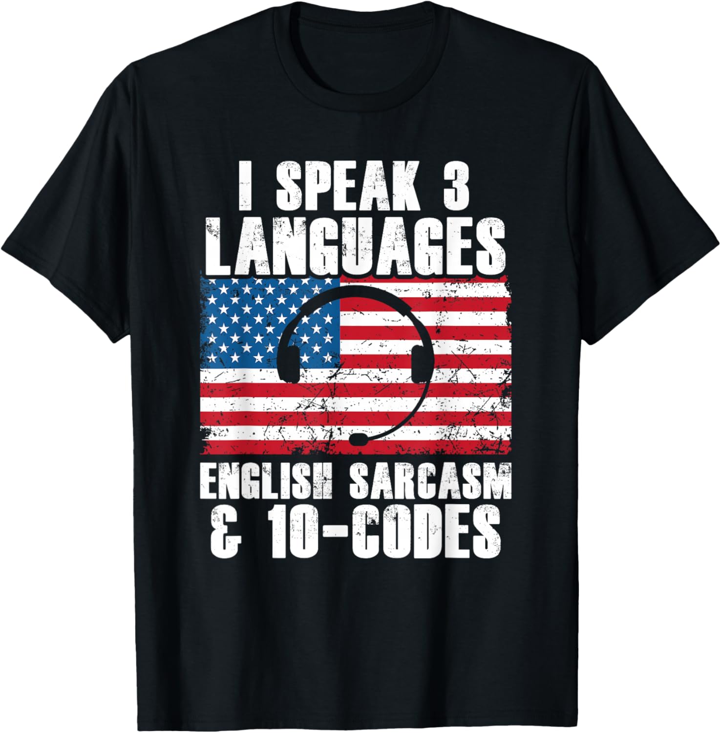 Funny Dispatcher - 911 Emergency Operator Thin Yellow Line T-Shirt - T-Shirt | Black