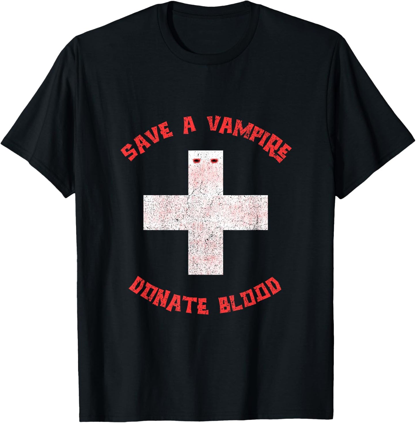 Save A Vampire Donate Blood Funny Halloween T-Shirt - T-Shirt | Black