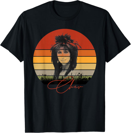 2022 Solid Retro Color Sunset Vintage-Chers Music Men Women T-Shirt - T-Shirt | Black