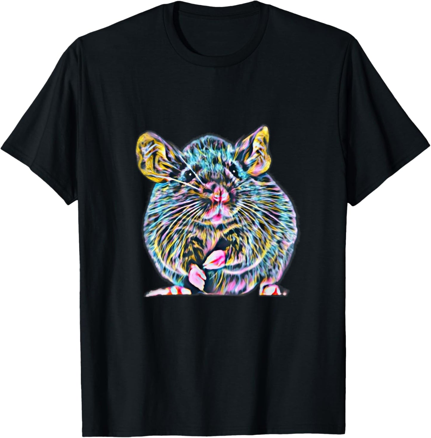 Rat Motif Rodent cute Rat in Hand Cheese Pet Rats T-Shirt - T-Shirt | Black