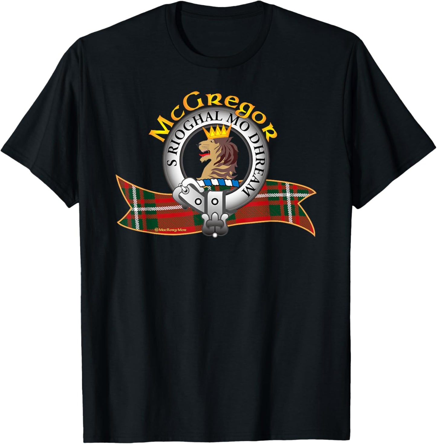 McGregor Clan Tartan Crest Motto T-Shirt - T-Shirt | Black
