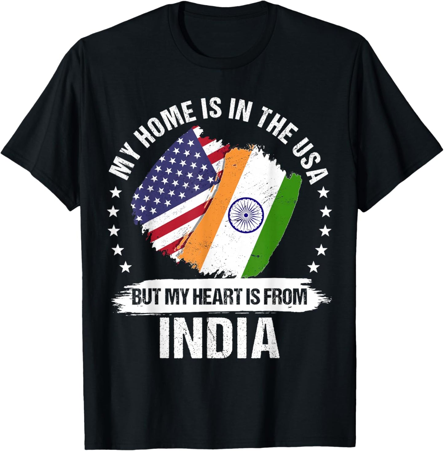 American Patriot India Flag American Indian Roots T-Shirt - T-Shirt | Black