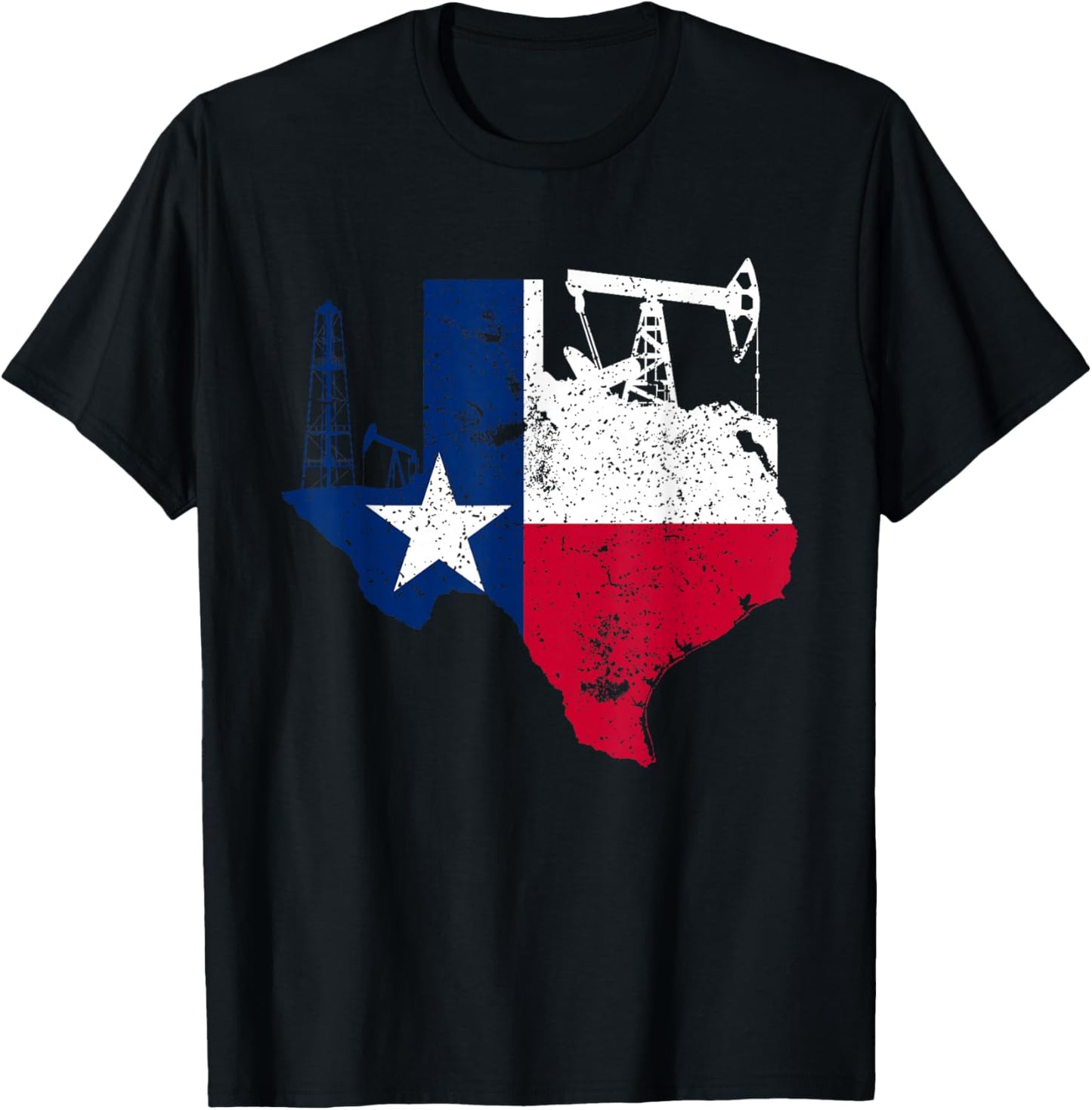 Patriotic Oilfield Worker Oilman Oil Rig Drilling Texas T-Shirt - T-Shirt | Black